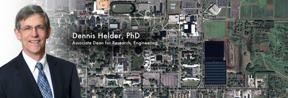 Dennis Helder with campus aerial