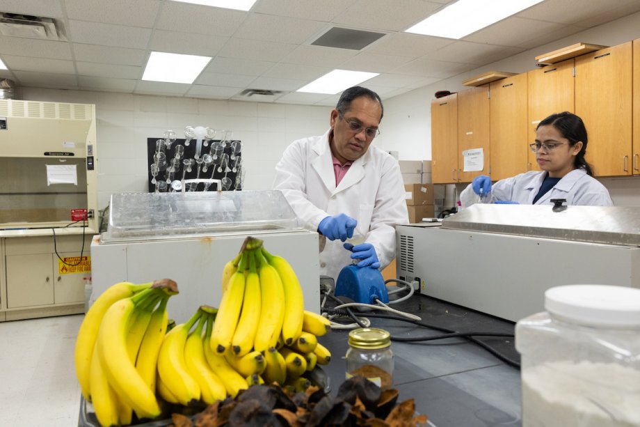 bananas into plastic preparation