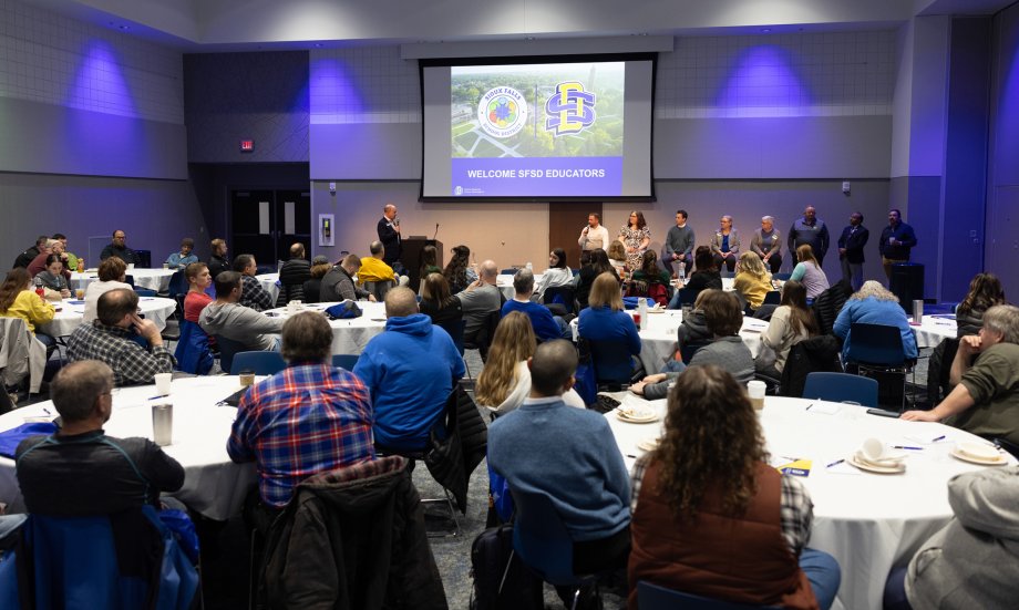 Sioux Falls School District teachers gather on the South Dakota State University campus for an in-service day Feb. 5.