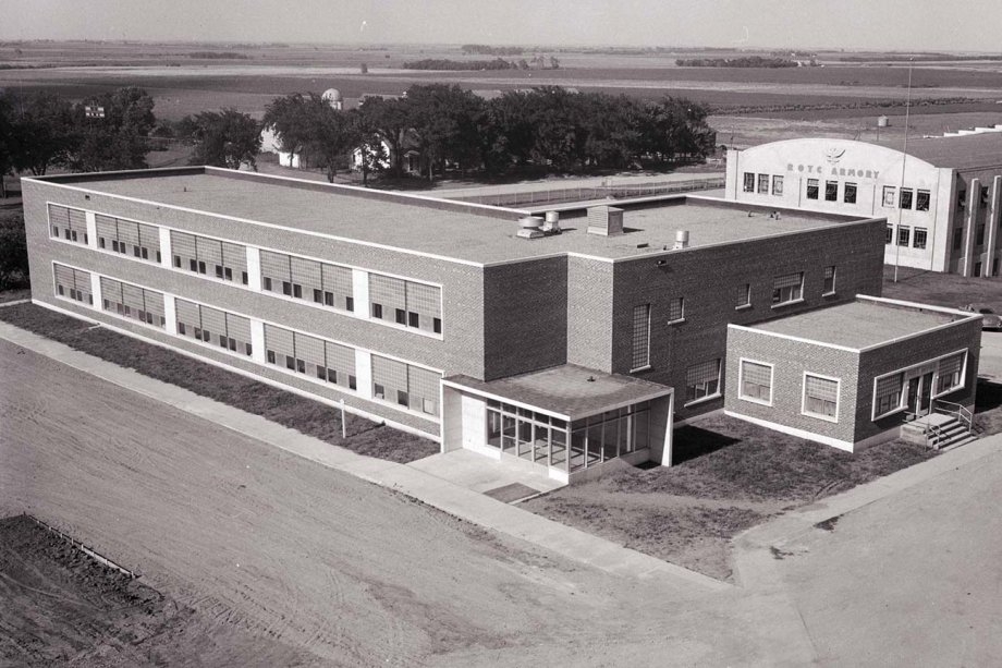 "Yeager Hall on the campus of South Dakota State University, 1951. Image taken soon after it was built."
