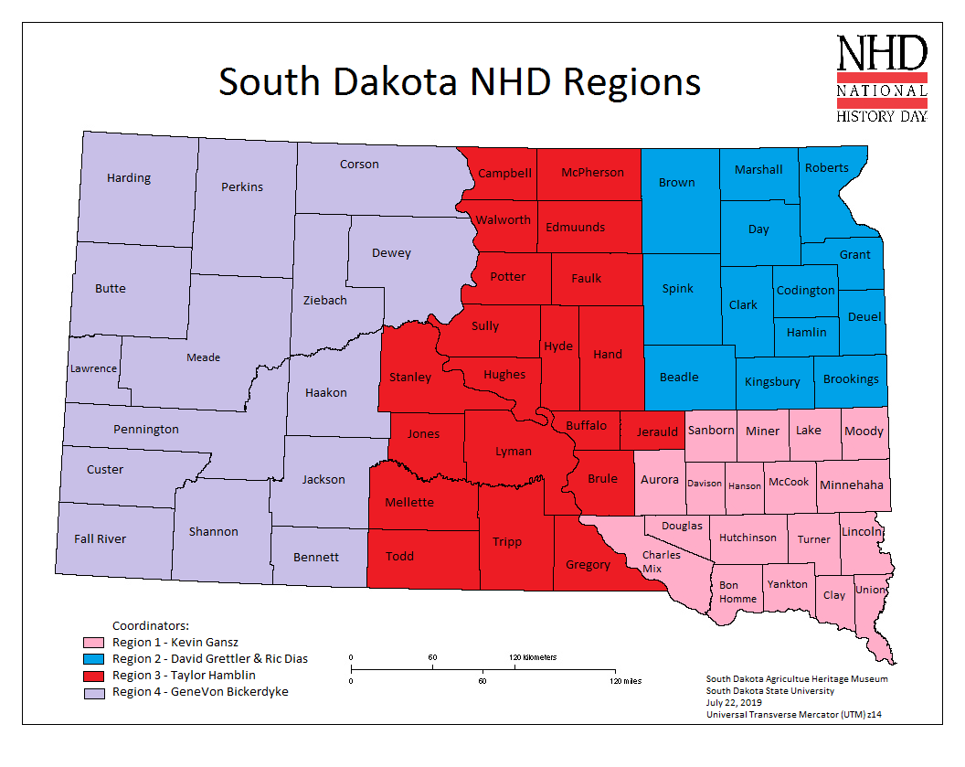South Dakota Regions Map