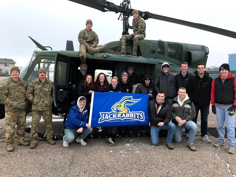 15 SDSU AFROTC cadets received rides on the UH-1 Huey out of Minot AFB, ND.