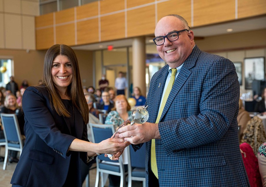 Christi Garst-Santos received the School of American and Global Studies' award at SDSU's Office of International Affairs' inaugural global achievement award event