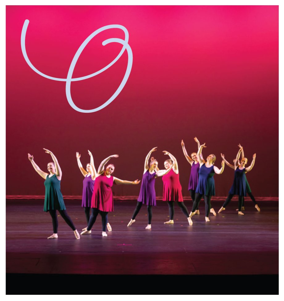Good example of O logo on image with dancers