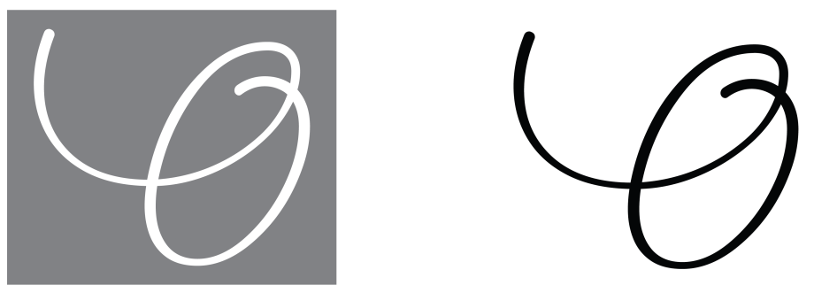 O logos white on gray and black