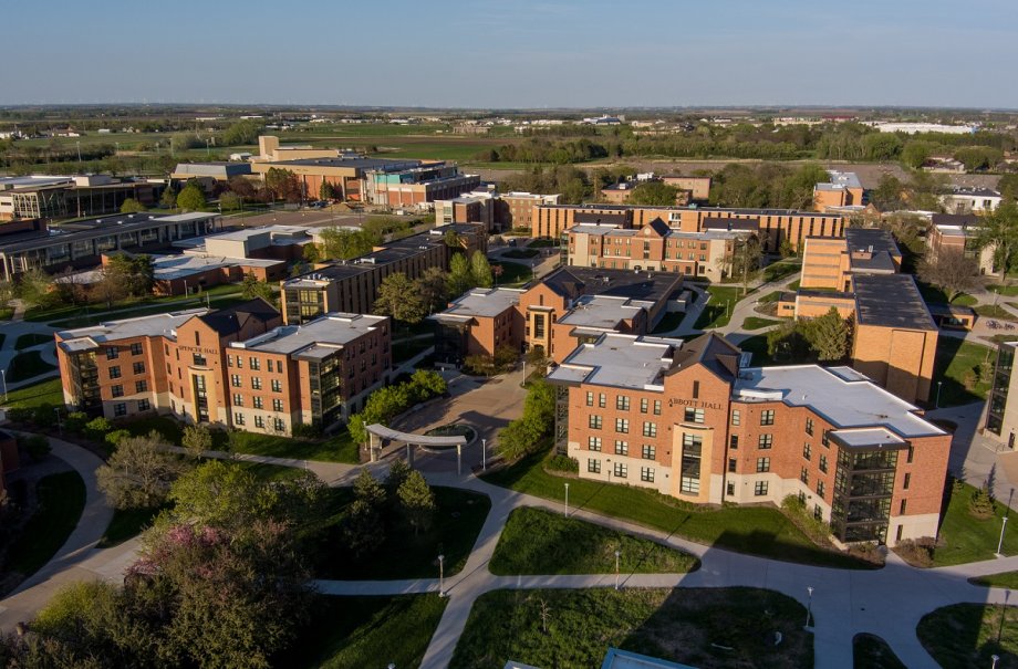 Arial view of the residence halls
