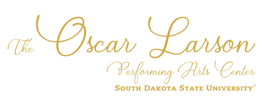 The Oscar Larson Performing Arts Center South Dakota State University gold logo