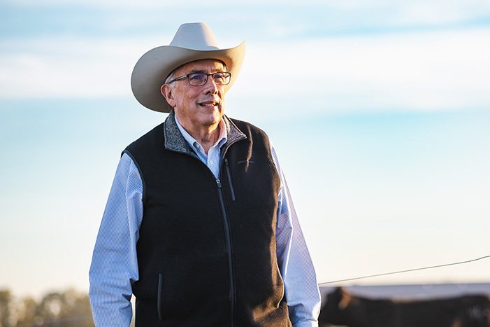 SDSU President Barry Dunn shown on a ranch.