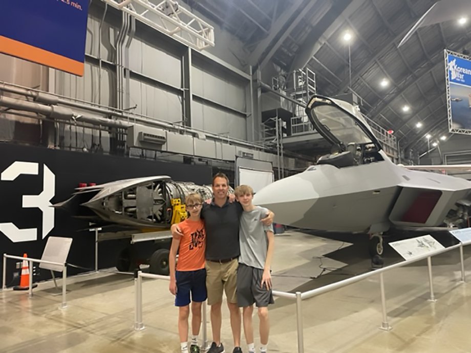 Jeffrey Doom and sons at USAF museum