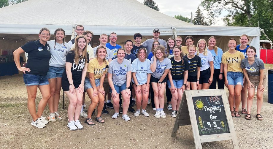 SDSU students from the Student Collaboration for the Advancement and Promotion of Pharmacy provide free health screenings at the 2023 South Dakota State Fair.