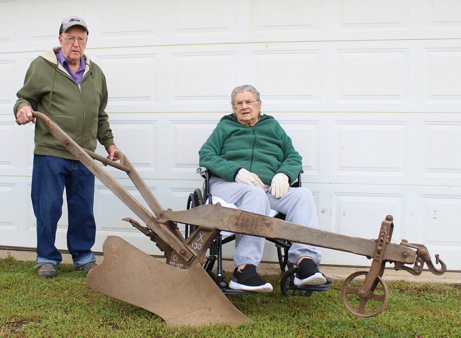 Marvin and Marilyn Steinback of Brookings County donated a Wiard X130 hillside wood beam reversible walking plow to the South Dakota Agricultural Heritage Museum.