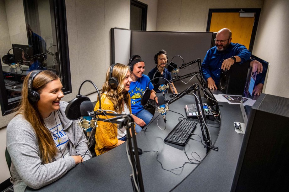 Dr. Dailey with students in COJO studio