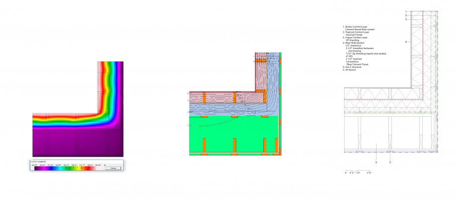 Therm energy models showing a wall section with 4" of EPS.