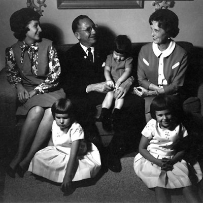 Representative Ben Reifel, his wife, Alice Reifel, his daughter, Loyce, and his three granddaughters.