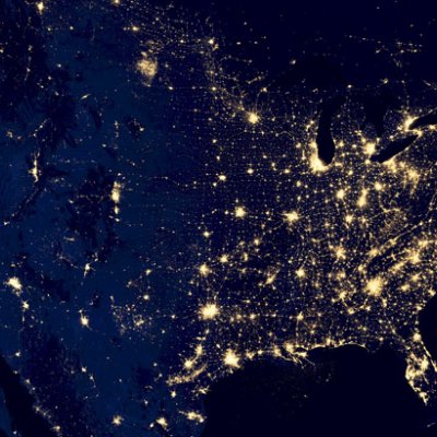 US Map lit Up
