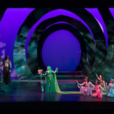 A view of students performing A Midsummer Night’s Dream.