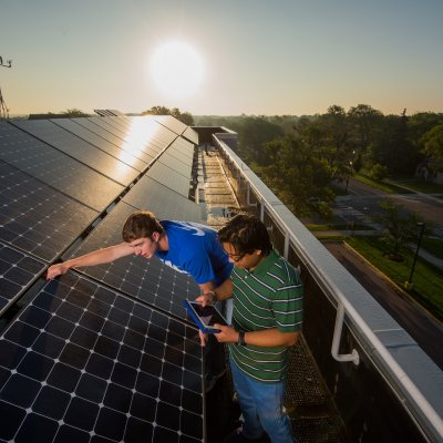 Students with Solar Panels