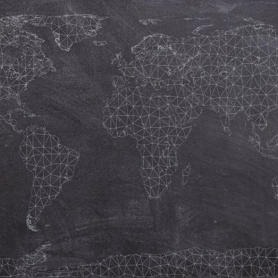 Black and grey map of the world