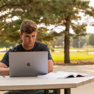 Student Studying Outside