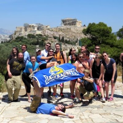 Student on Greece Study abroad pose