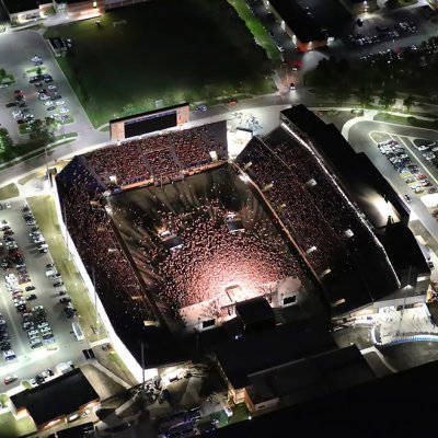 Aerial photo of Dana J. Dykhouse Stadium during Jacks Bash in 2016.