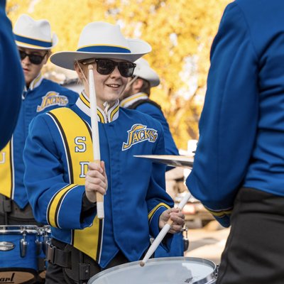 Pride of the Dakotas Marching Band Drummer