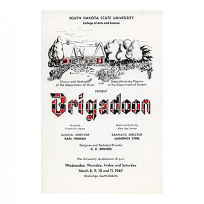 State University Theater 1967 Program for the play Brigadoon
