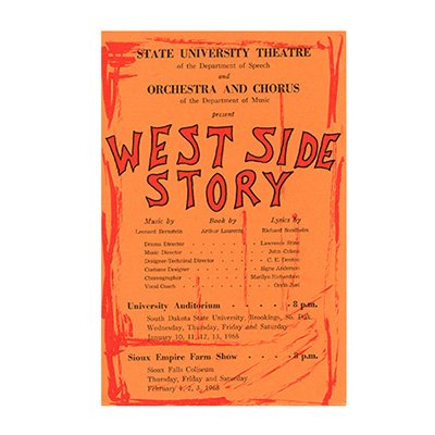 State University Theater 1968 Program for the play West Side Story
