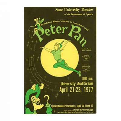 State University Theater 1977 Program for the play Peter Pan