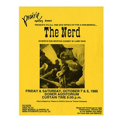 Prairie Repertory Theater 1988 Poster