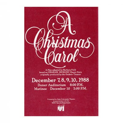 State University Theater 1986 Program for the play A Christmas Carol