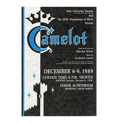 State University Theater 1989 Program for the play Camelot