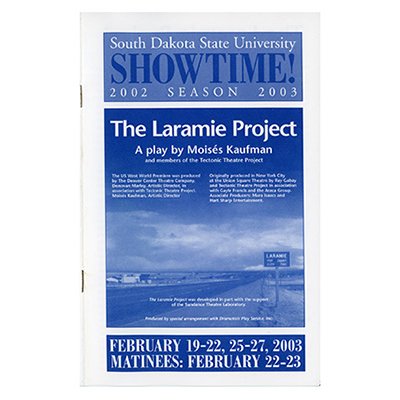 State University Theater 2003 Program for the play The Laramie Project