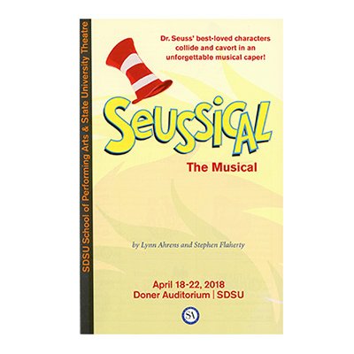 State University Theater 2018 program for the play Suessical the Musical