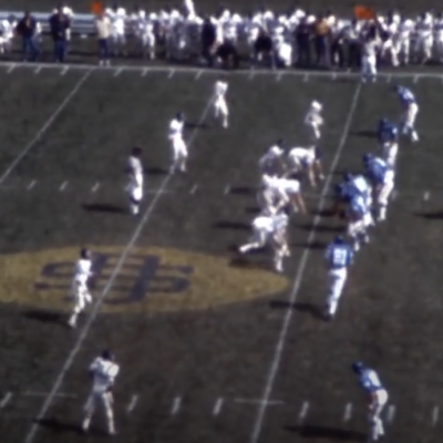 Screenshot from the footage of the SDSU football team playing Mankato State in 1971