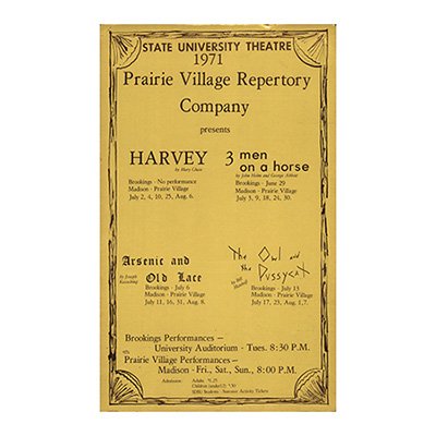 Prairie Repertory Theater 1971 Poster