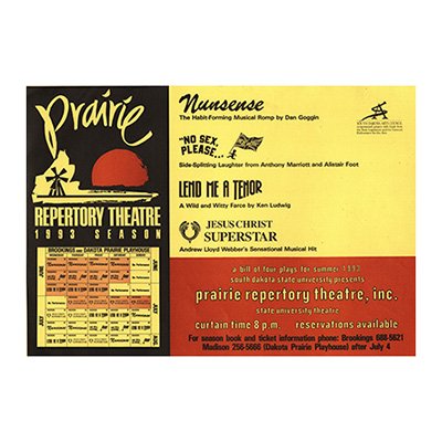 Prairie Repertory Theater 1993 Poster