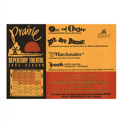 Prairie Repertory Theater 1994 Poster