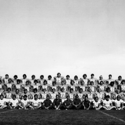 1974 Jackrabbit Football Team photograph in Coughlin Alumni Stadium