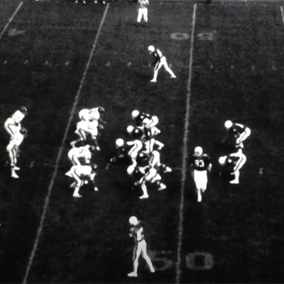 Screenshot from the footage of the SDSU football team playing Wisconsin-Whitewater in 1979