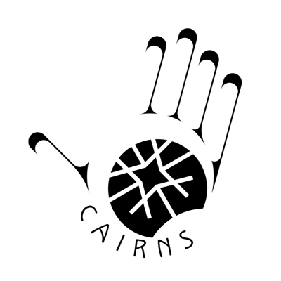 CAIRNS Center for American Indian Research & Native Studies logo - hand with pattern in palm