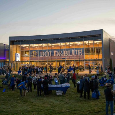 bold and blue celebration at SDSU foundation and alumni center