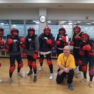 Photo of students dressed in protective gear - RAD