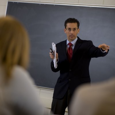 Dr. Joseph Santos teaching an undergraduate course.