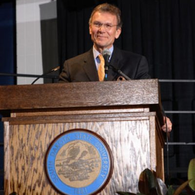 Senator Thomas A. Daschle speaking at SDSU