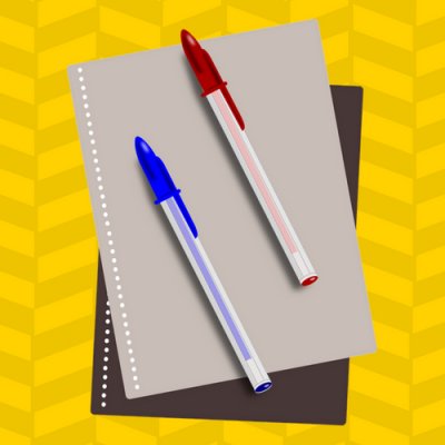 "Professional Development Resources Link. Image of notebook and 2 pens."