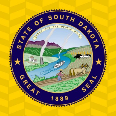"Button for South Dakota Online Archives. Image of South Dakota State Seal"
