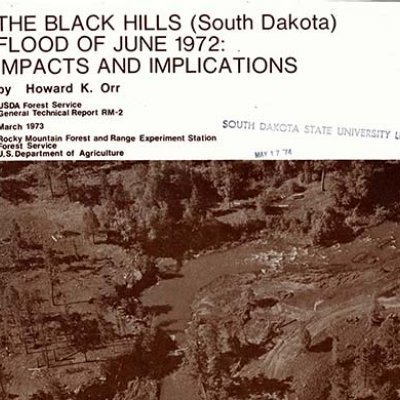 Cover of the report for the Black Hills South Dakota Flood of 1972