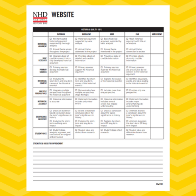NHD Judge Evaluation Sheet for judges