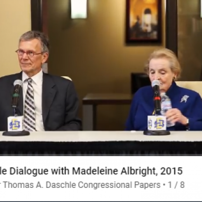 Thomas A. Daschle with Madeleine Albright, 2015